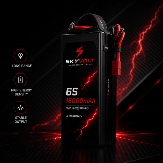 SKYVOLT 6S 16000mAh High Energy Density Li-Ion Battery for Long Range FPV Drone