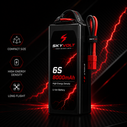 SKYVOLT 6S 8000mAh High Energy Density Li-Ion Battery for Long Range FPV Drone