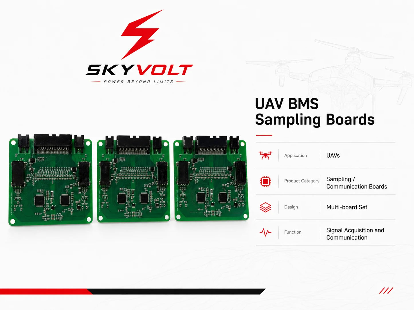 SKYVOLT UAV BMS Signal Acquisition & Sampling Boards - Industrial UAV Battery Solution